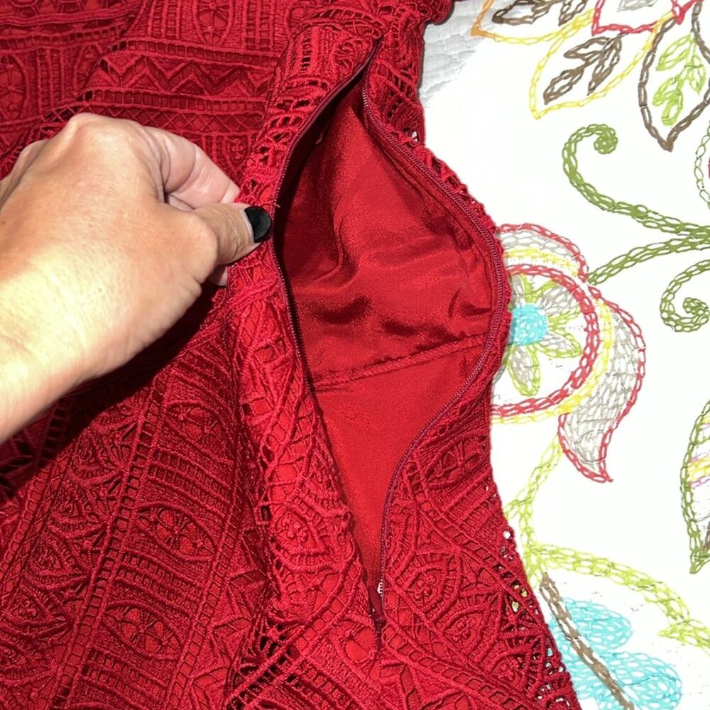 Moulinette Soeurs by Anthropologie lace peplum top women's size 14 lined 3/4 slv - Picture 11 of 14